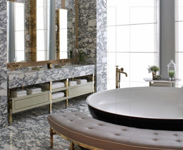 奢华大理石天然石材浴室设计(3)