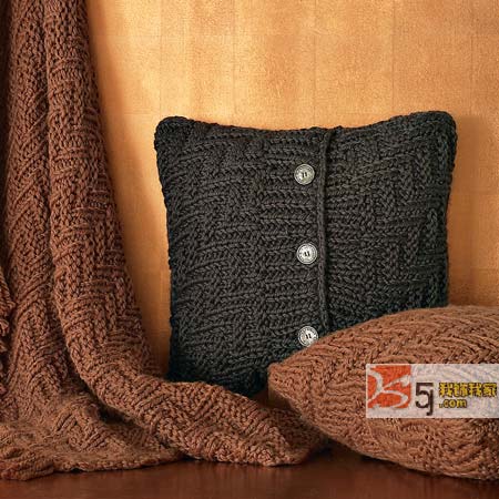 毛线编织靠垫冬日家居(三)